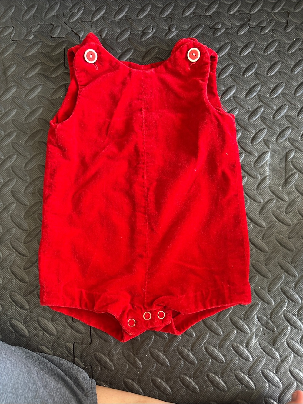 Classic Red velvet Baby Romper with Snap Closures